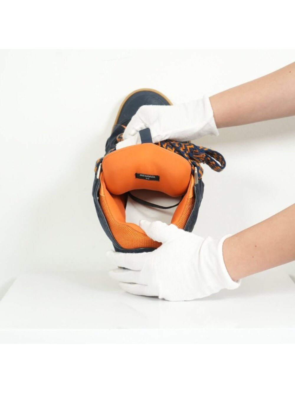 Lanvin x SSENSE Navy and Orange Sneakers Size 44 - Picture 9 of 9